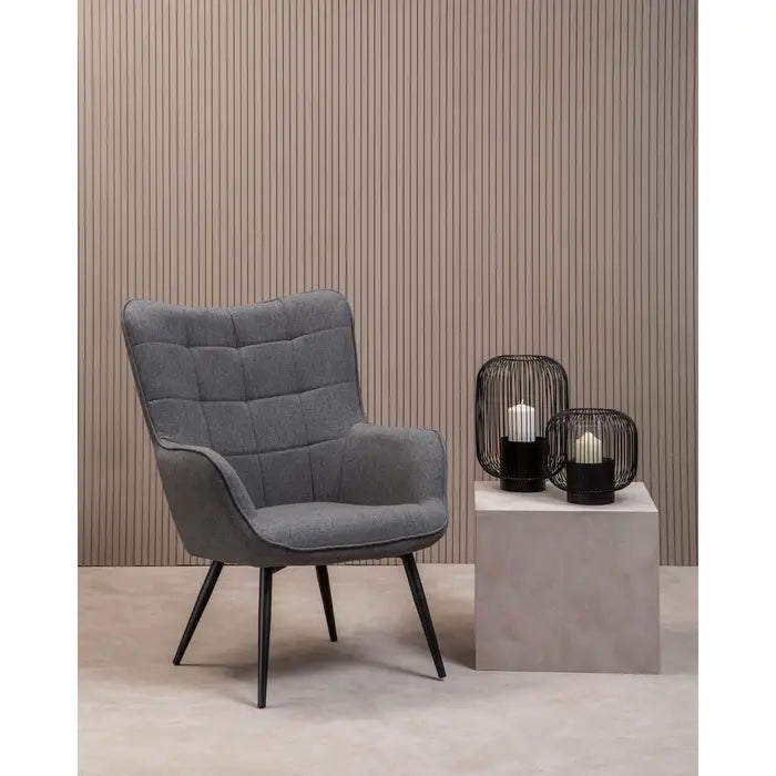 Stockholm Grey Fabric Armchair / Accent Chair