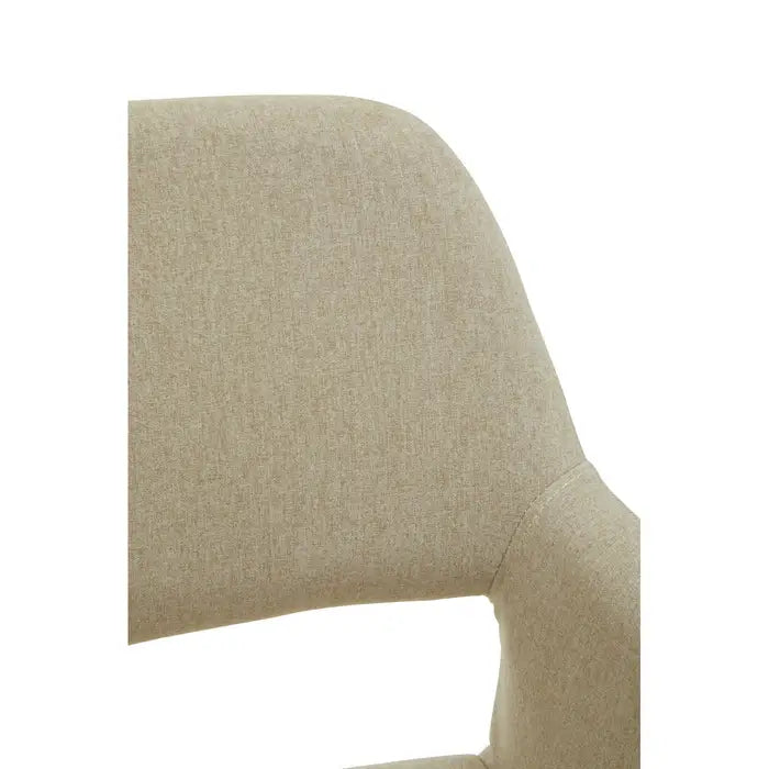 Stockholm Dining Chair In Cream Fabric & Gold Frame