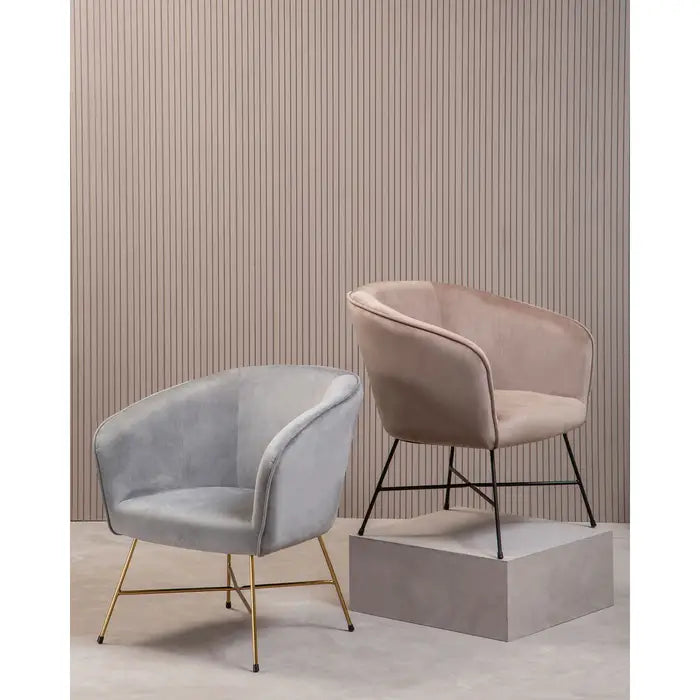 Stockholm Mink Velvet Chair  / Accent Chair