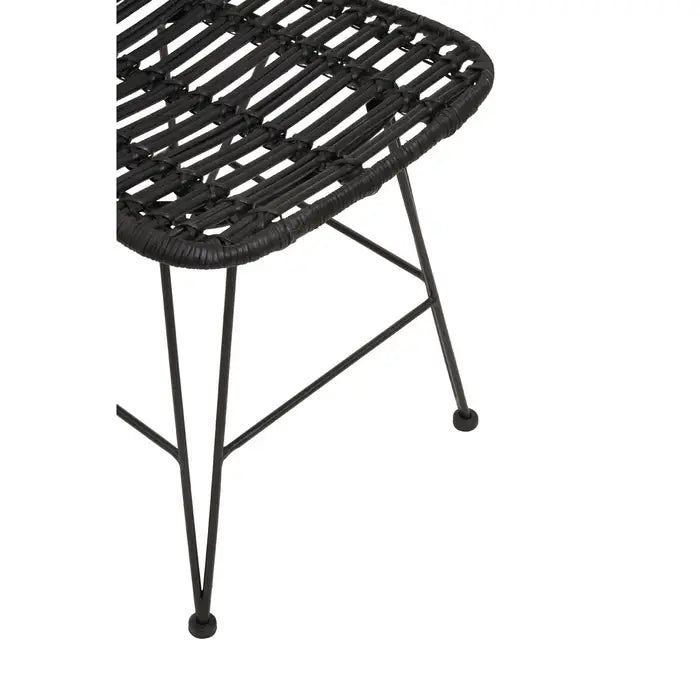 Lagom Black Natural Rattan Dining Chair