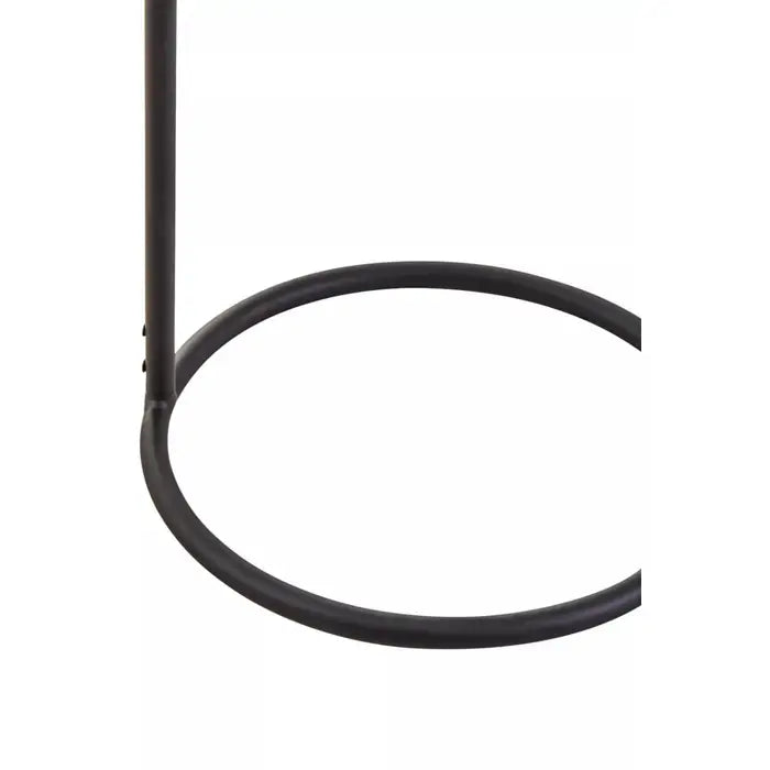 Trosa Side Table, Grey Hanging Top, Black Iron Frame