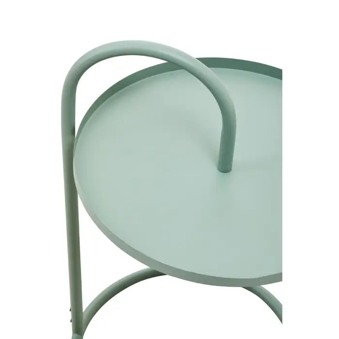 Trosa Side Table, Green Hanging Top, Iron Frame