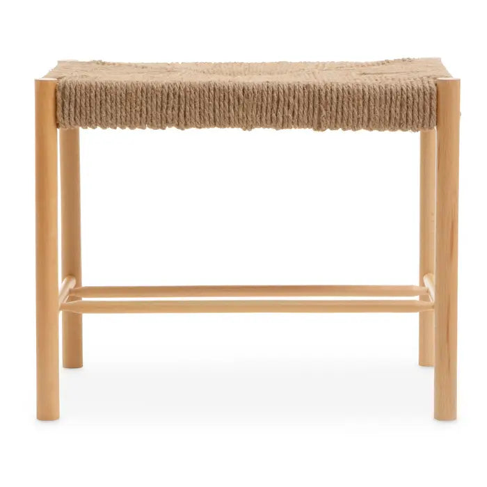 Crofton Boho Bench, Natural Wood Frame, Natural Rope Seat