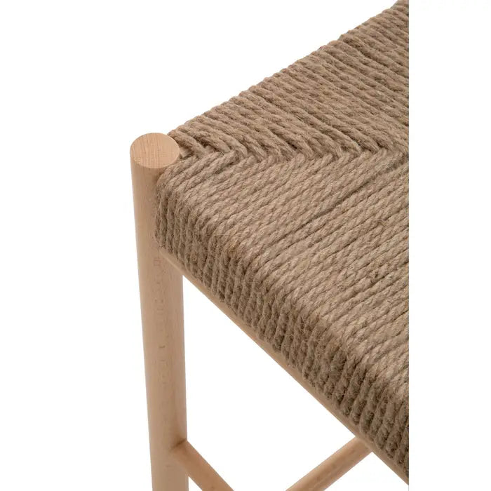 Crofton Boho Bench, Natural Wood Frame, Natural Rope Seat