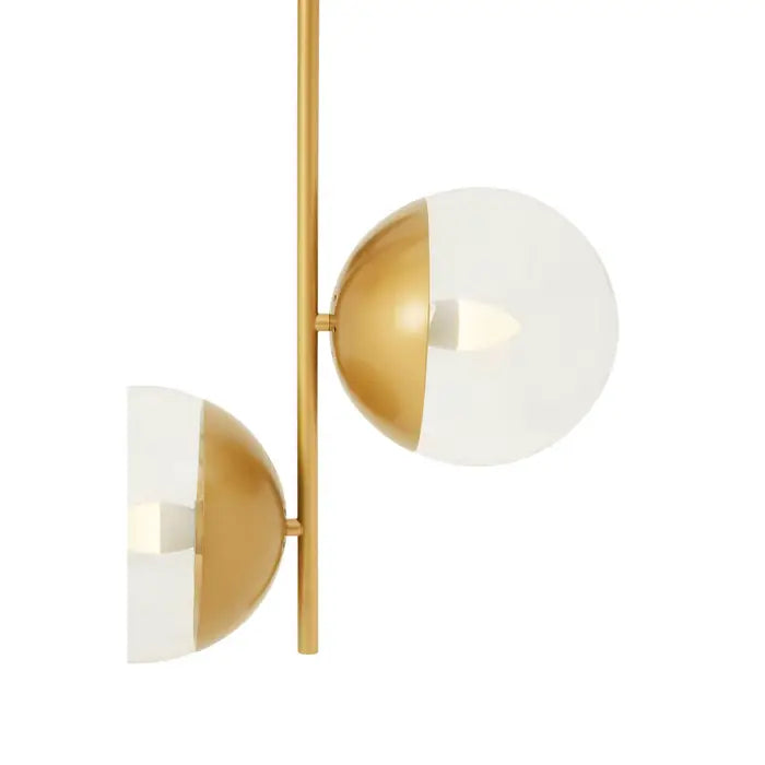 Revive Gold Finish Pendant Light With Two Glass Shades