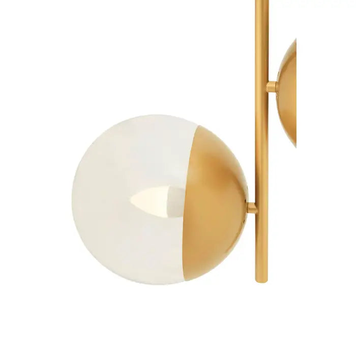 Revive Gold Finish Pendant Light With Two Glass Shades