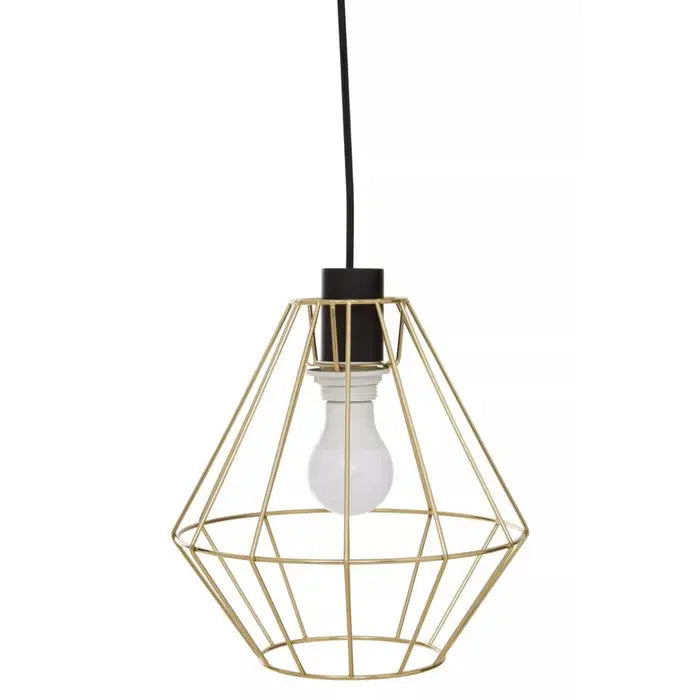 Wyra Champagne Gold Cage Pendant Light