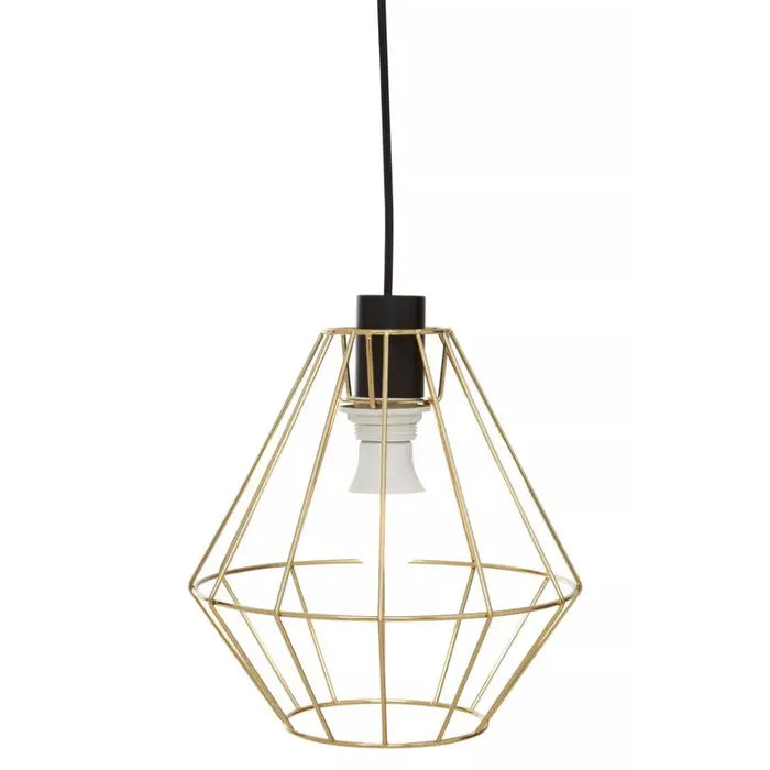 Wyra Champagne Gold Cage Pendant Light