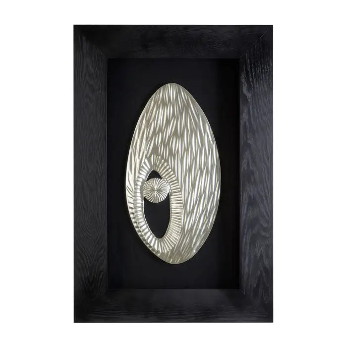 Framed Oval Carving Silver Wall Art