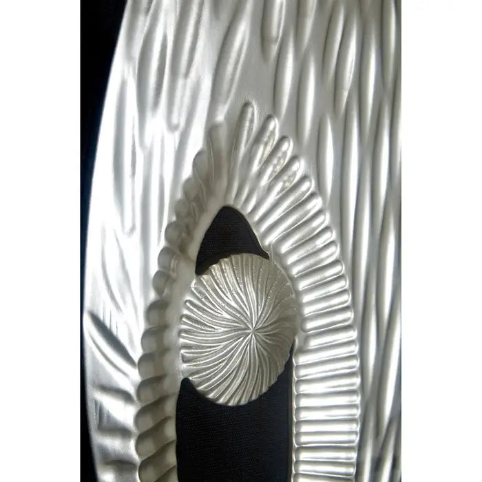 Framed Oval Carving Silver Wall Art