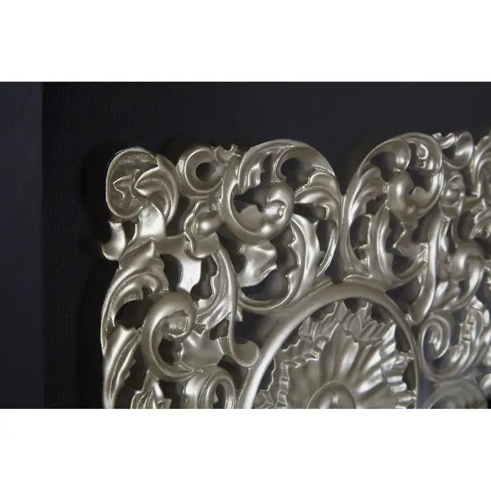 Framed Silver MDF Filigree Carving Wall Art
