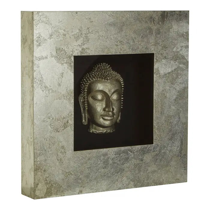 Framed Silver Buddha Wall Art