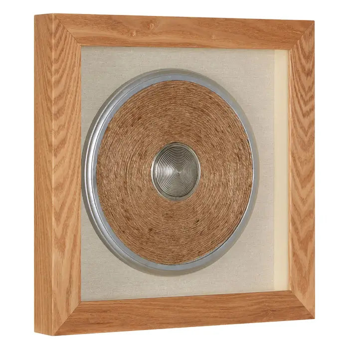 Framed Round Disc Wall Art In Silver