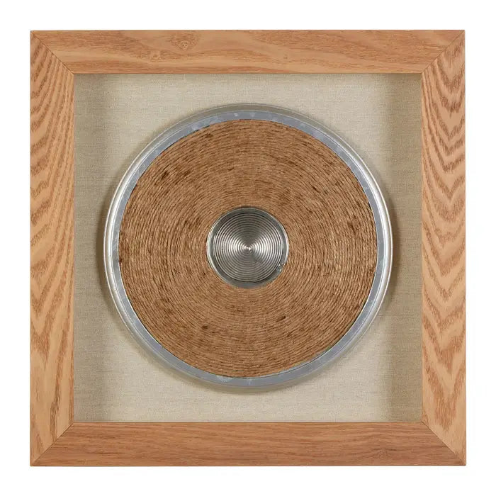 Framed Round Disc Wall Art In Silver