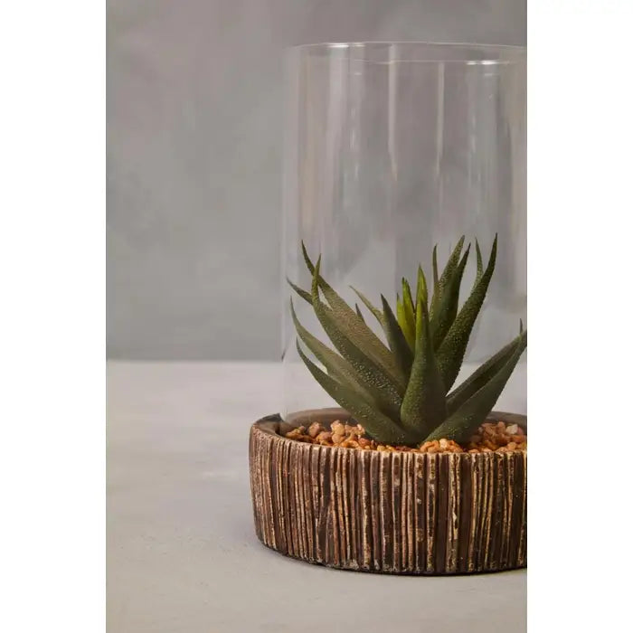Artificial Fiori Large Succulent with Natural Stone Base