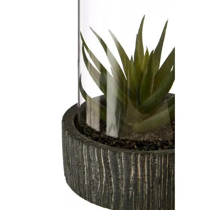 Artificial Fiori Large Succulent with Black Stone Base