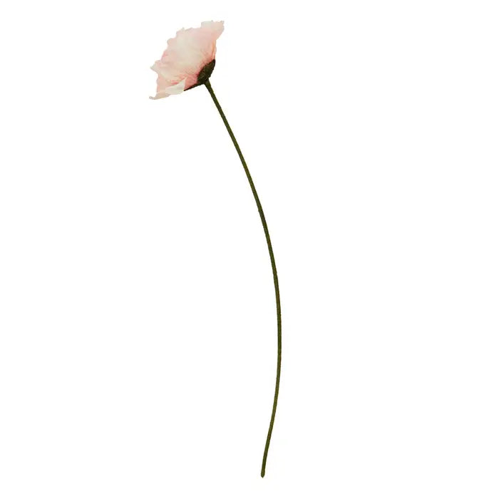 Artificial Fiori 64cm Poppy Stem Light Pink Flower