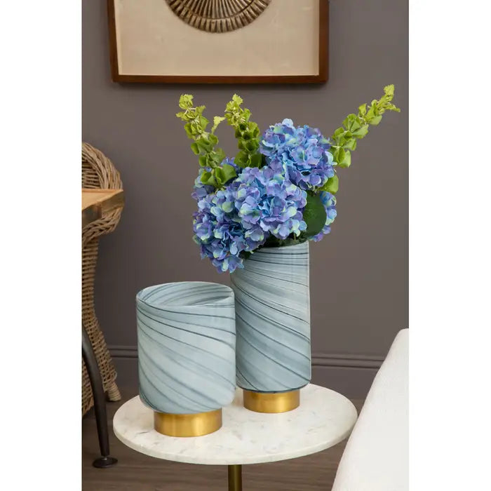 Artificial Fiori 74cm Hydrangea Stem Blue Flower