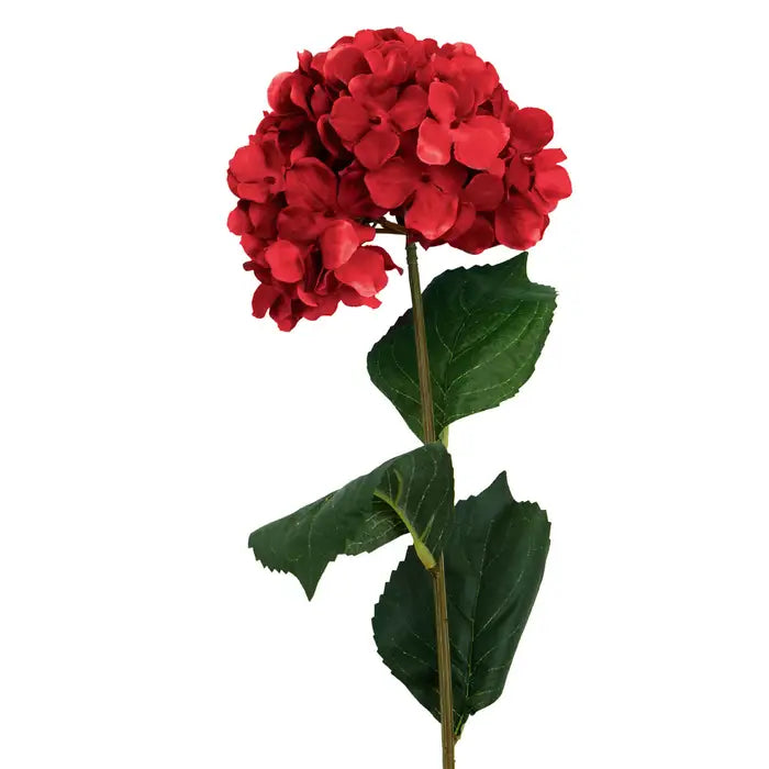 Artificial Fiori 74cm Hydrangea Stem Red Flower