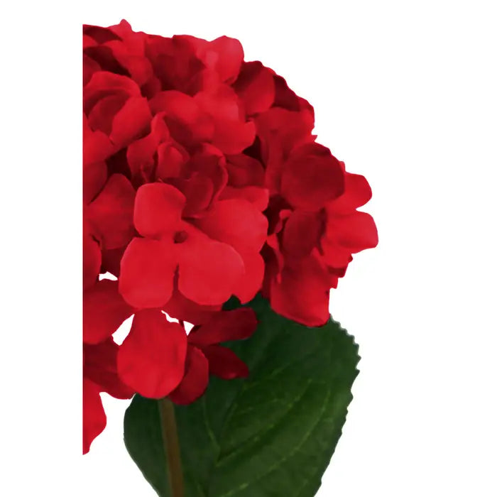 Artificial Fiori 74cm Hydrangea Stem Red Flower