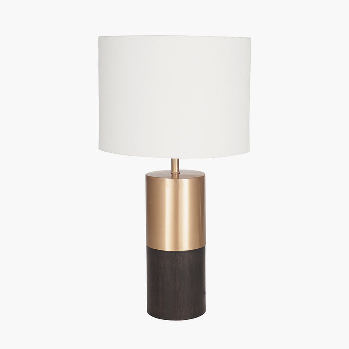 Etosha Dark Wood & Gold Metal Table Lamp (Due Back In 10/05/24)