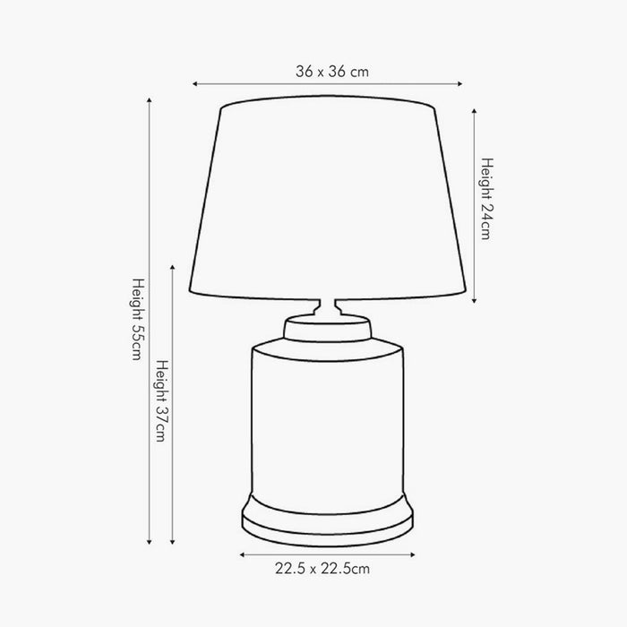Aris Grey & White Geo Pattern Table Lamp