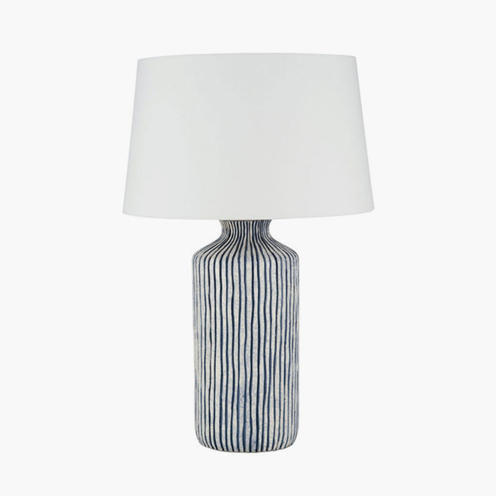 Bude Blue & White Stripe Stoneware Table Lamp Base (Due Back In 01/06/24)