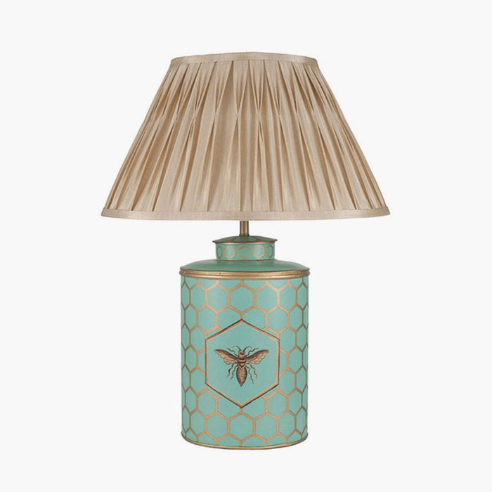 Blue & Gold Honeycomb Hand Painted Metal Table Lamp Base