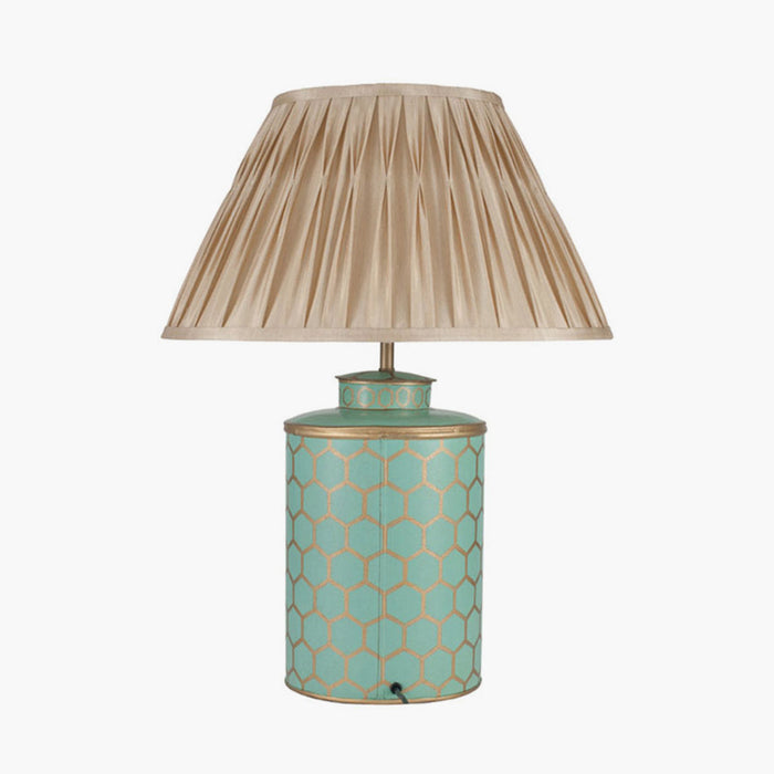 Blue & Gold Honeycomb Hand Painted Metal Table Lamp Base