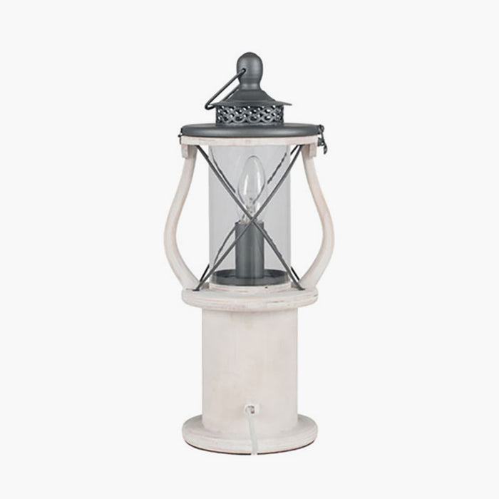 Gibson White Wood Lantern Table Lamp (Due Back In 05/07/24)
