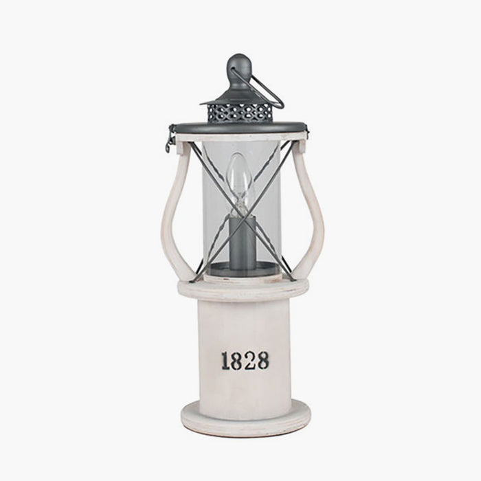 Gibson White Wood Lantern Table Lamp (Due Back In 05/07/24)