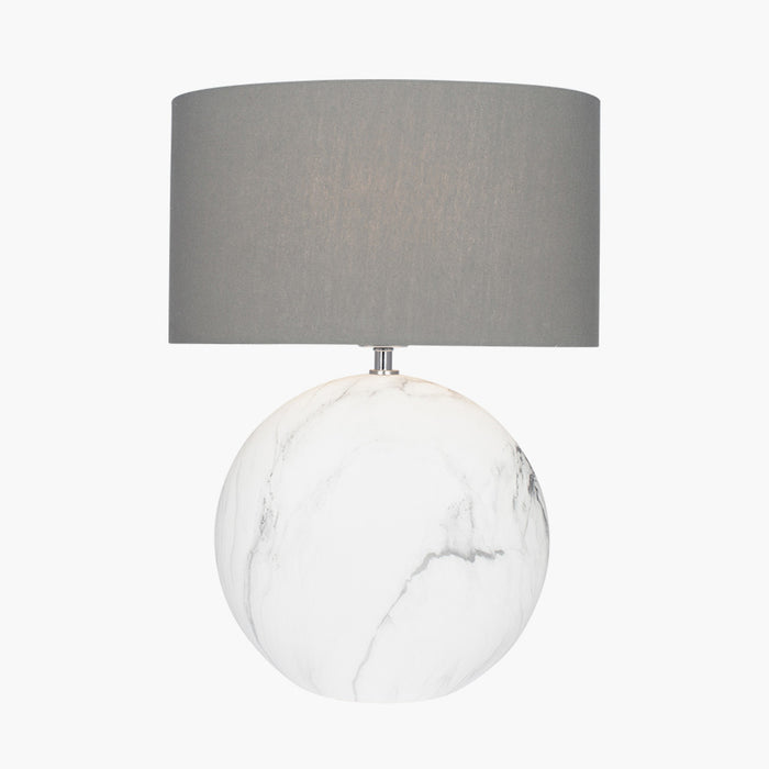 Crestola White Marble Effect Ceramic Table Lamp - Small