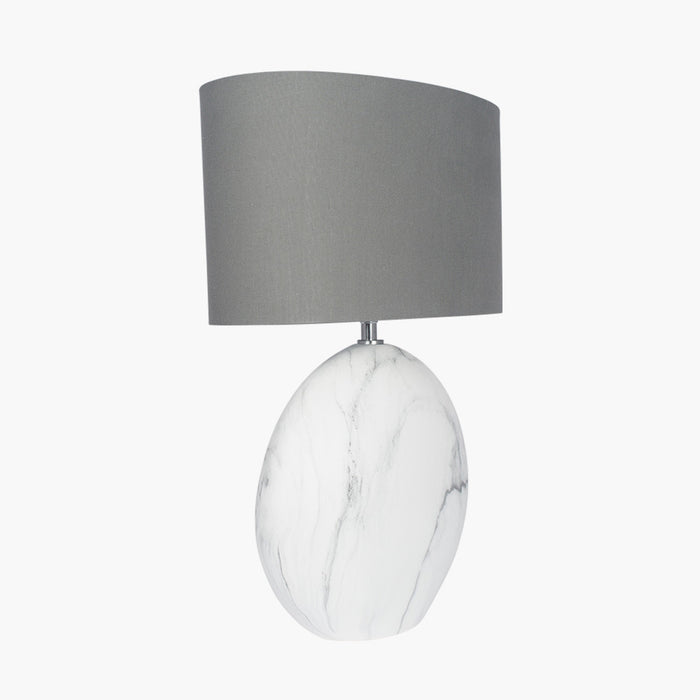 Crestola White Marble Effect Ceramic Table Lamp - Small