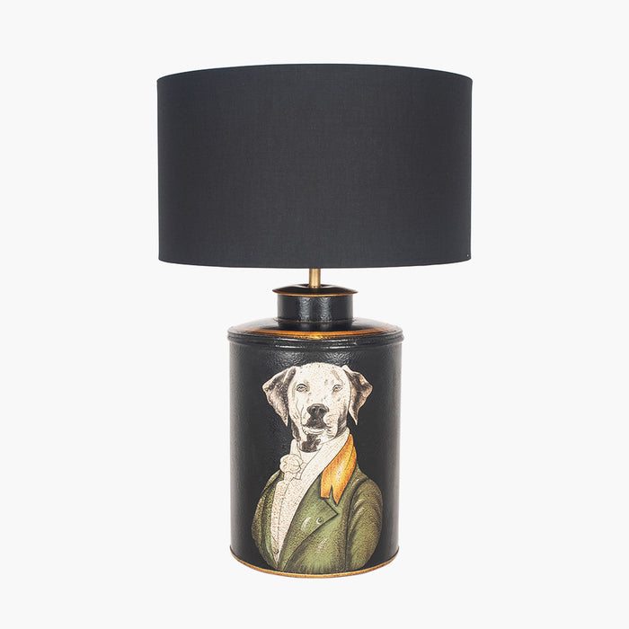 Black Hand Painted Pointer Dog Table Lamp Base
