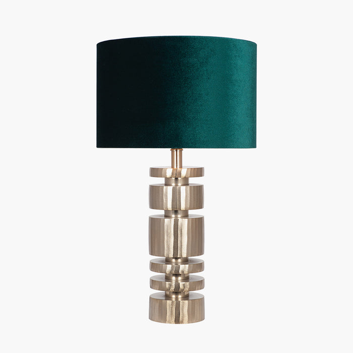 Elon Champagne Gold Metal Stacked Cylinder Table Lamp