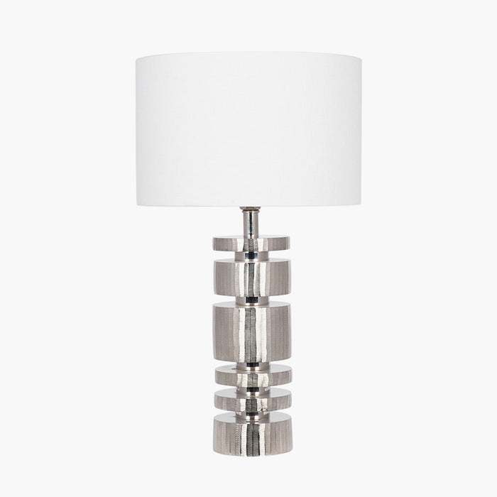 Elon Silver Metal Stacked Cylinder Table Lamp