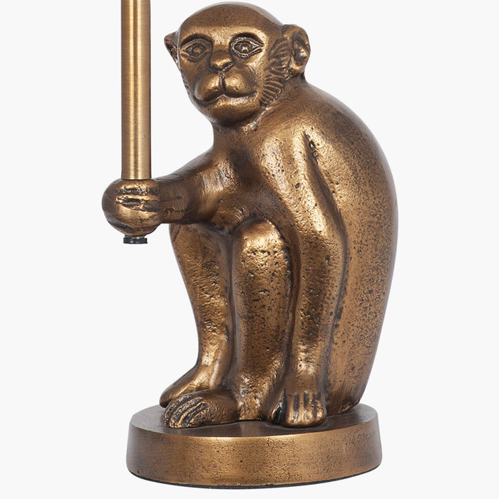 Capuchin Antique Brass Metal Monkey Table Lamp Base