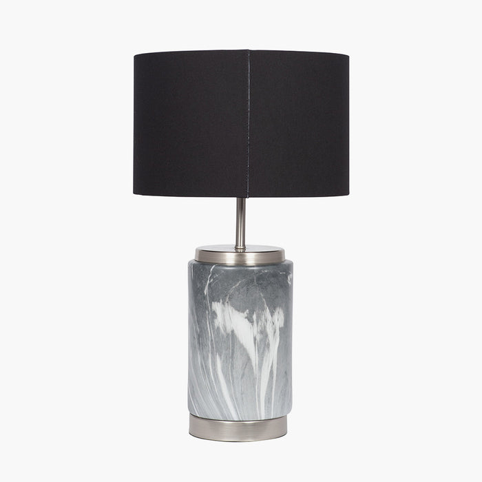 Carrara Grey Marble Effect Ceramic Table Lamp