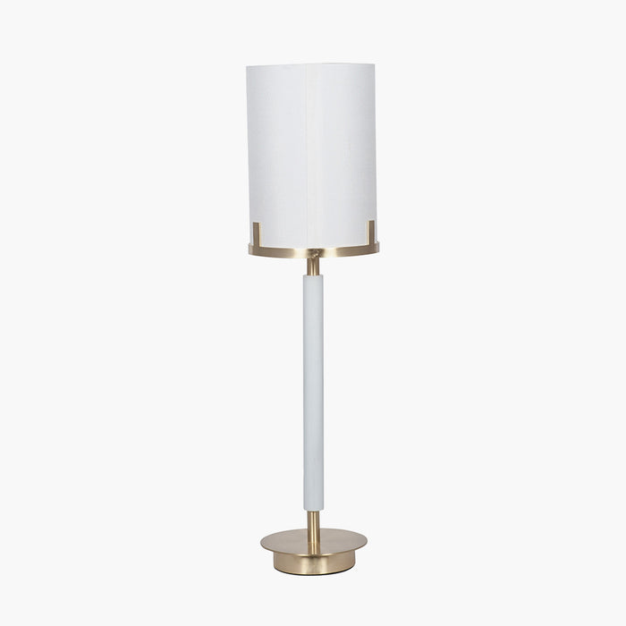 Midland Champagne Gold Metal & Marble Effect Table Lamp