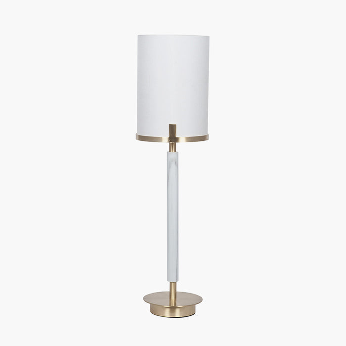 Midland Champagne Gold Metal & Marble Effect Table Lamp