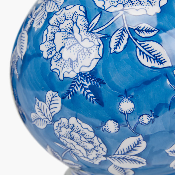 Altheda Table Lamp, Ceramic, Blue & White, Floral Design