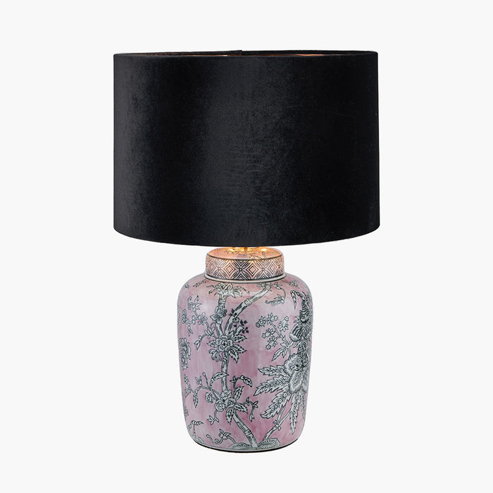 Alicia Pink Floral Ceramic Table Lamp Base