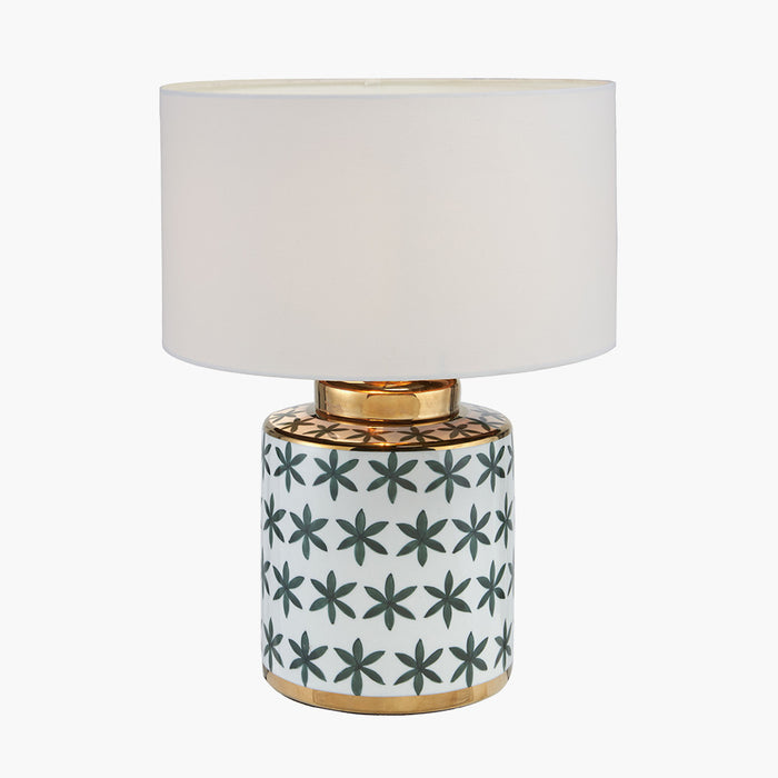 Thea Green & Gold Leaf Ceramic Table Lamp