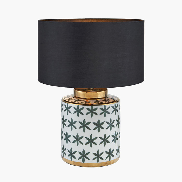 Thea Green & Gold Leaf Ceramic Table Lamp