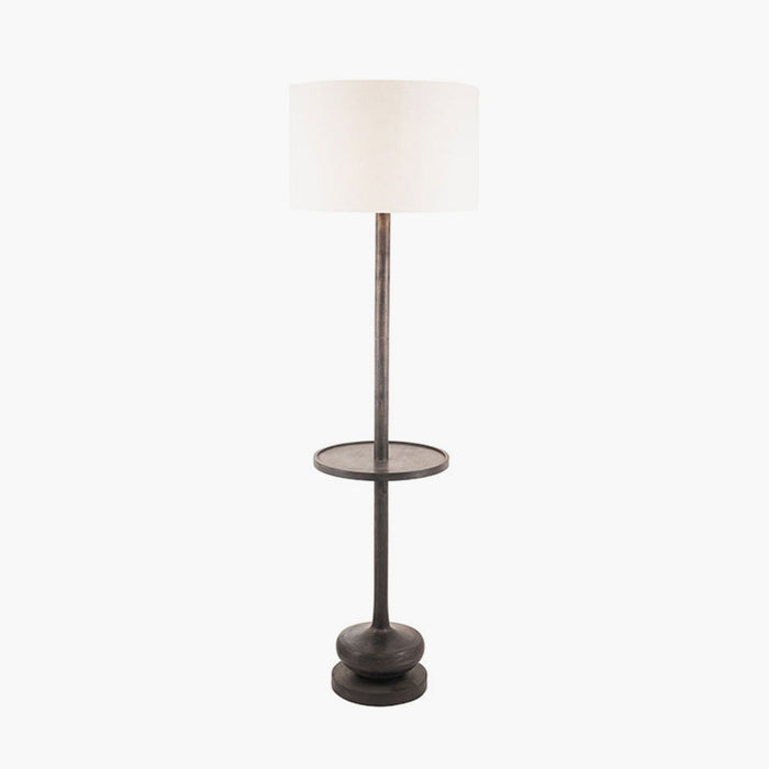 Hemi Dark Wood Floor Lamp Base with Table