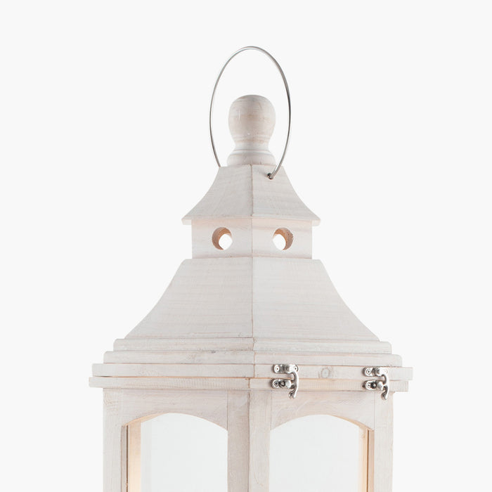 Adaline White Wash Wood Lantern Floor Lamp (Due Back In Early July)