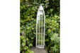 Indoor / Outdoor Distressed White Metal Arch Garden Mirror - 120 x 24 cm - Decor interiors