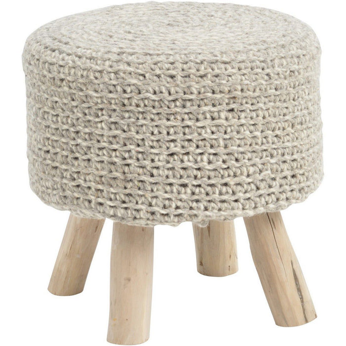 Yvonne Stone Grey Knitted Stool
