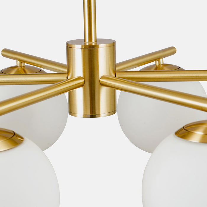 Asterope Ceiling Light Pendant in White and Gold Metal