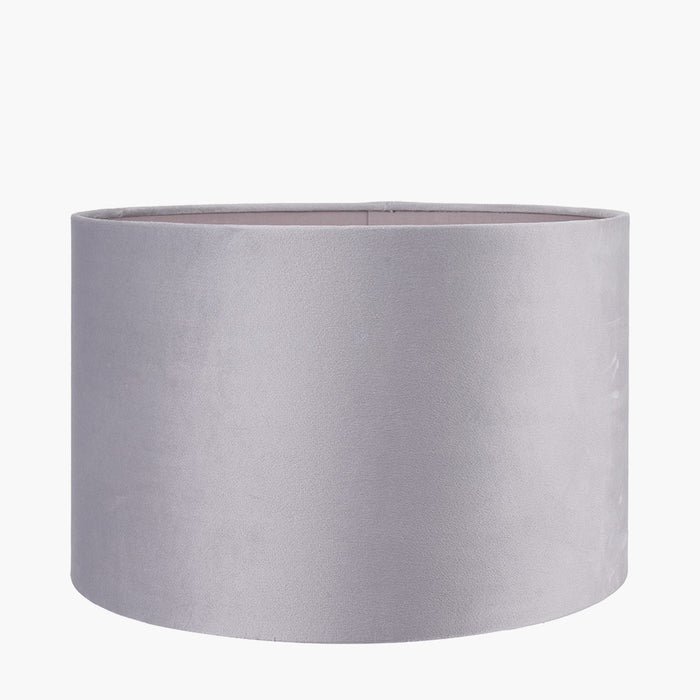 Katrine Light Grey Velvet Cylinder Shade